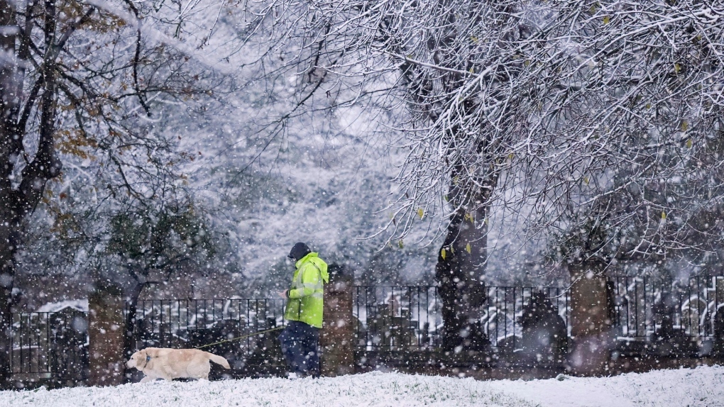 U.K. weather: Snow and sleet close schools, delay travel [Video]