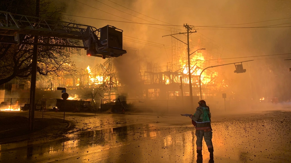 Fire destroys under-construction building in Saanich [Video]