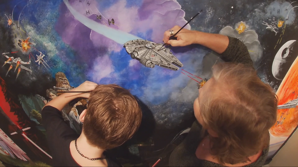 B.C. grandma paints 12-foot Star Wars mural with grandson [Video]