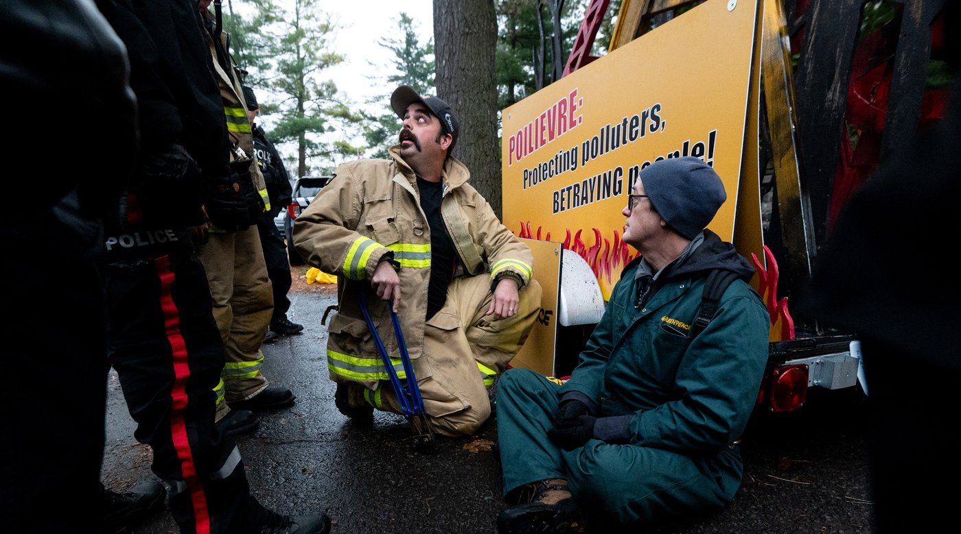 Climate protesters arrested outside Pierre Poilievre