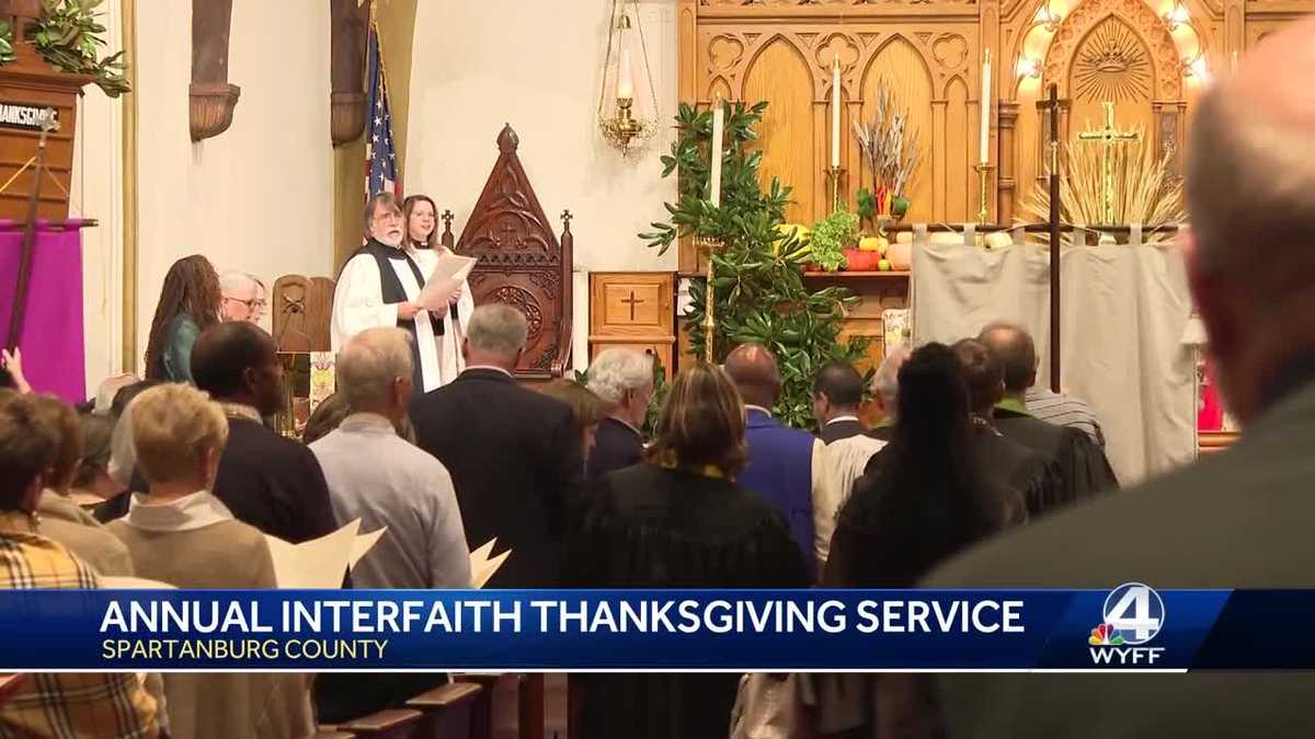 Families gather at interfaith Thanksgiving service in Spartanburg [Video]