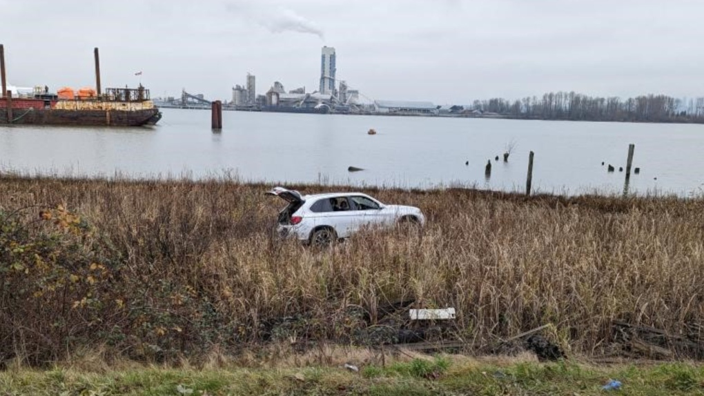 Delta news: Driver went off road toward Fraser River with kids in car, police say [Video]