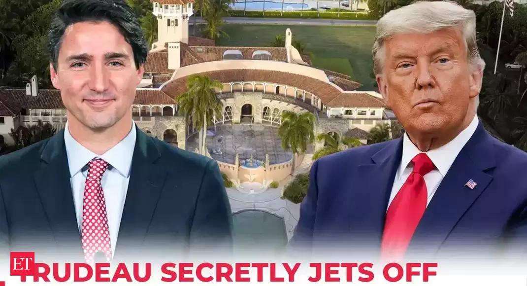 Justin Trudeau meets Donald Trump after US President-elect’s tariff threat, reaches Mar-a-Lago – The Economic Times Video