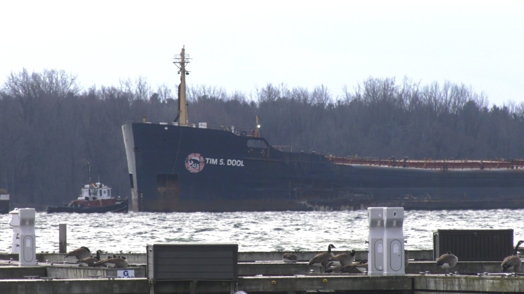 Tim S. Dool refloating efforts continue one week after running aground [Video]