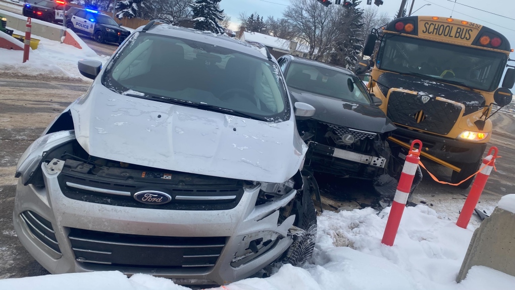 Child injured in west Edmonton school bus crash [Video]