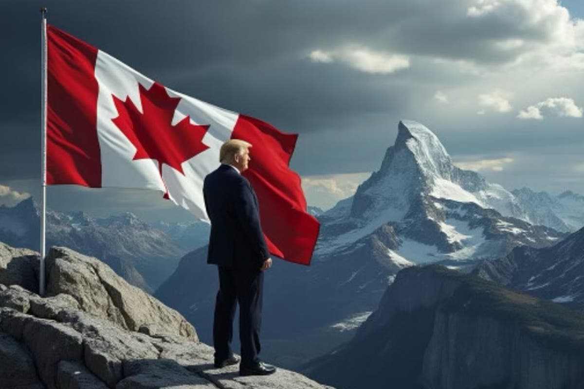 Trumps conquest: President-elect posts bizarre AI pic of himself with a Canadian flag (on a Swiss mountain) [Video]