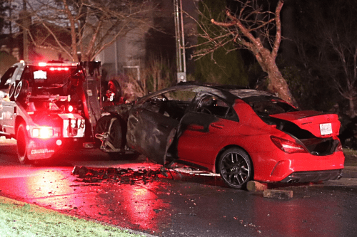 Fiery crash in Burnaby has police searching for driver [Video]