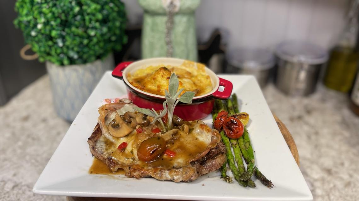 Olivia’s cooks up a holiday feast with Fire-Grilled Ribeye Steak Saltimbocca [Video]