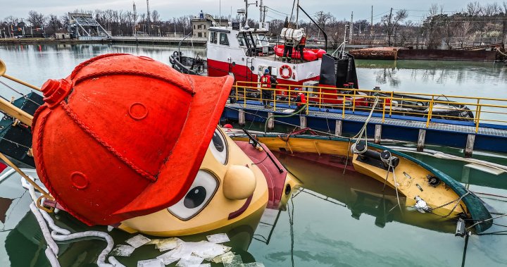 Theodore Too, beloved Canadian tugboat, partially sinks in Ontario port [Video]