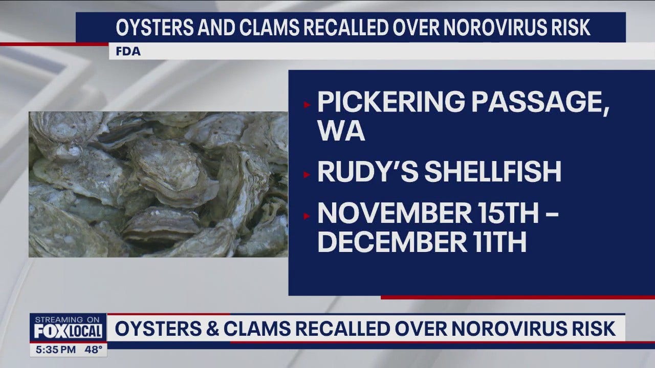 WA oysters, clams recalled over norovirus risk [Video]