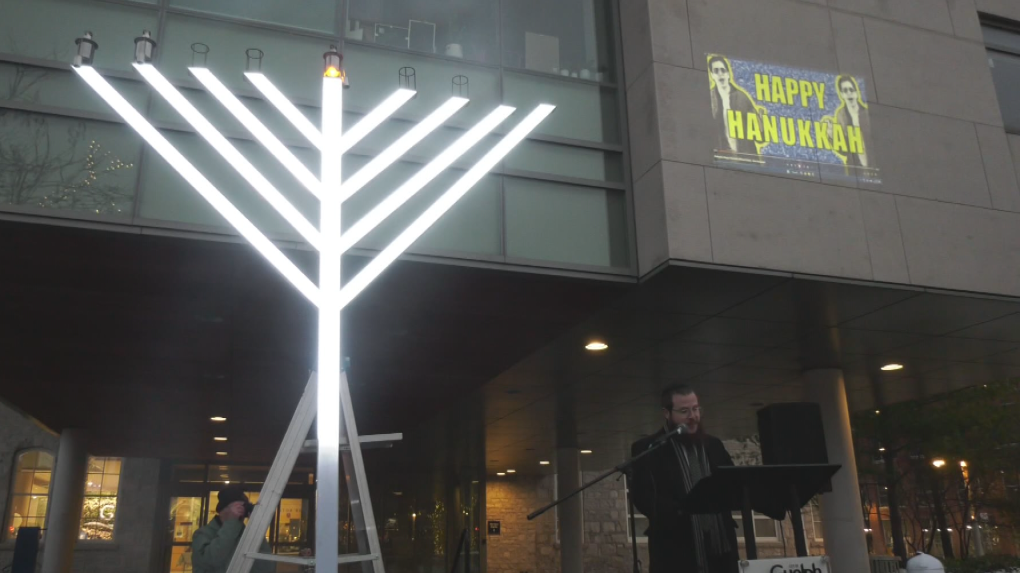 Giant menorah lit in Guelph [Video]