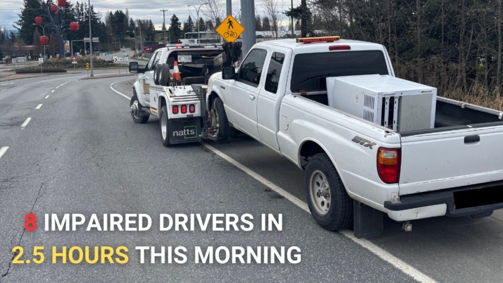 Police nab 8 impaired drivers on New Year’s morning in B.C. city [Video]