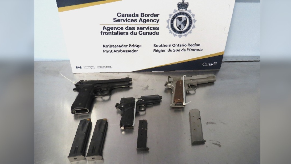 Three handguns seized at Ambassador Bridge [Video]