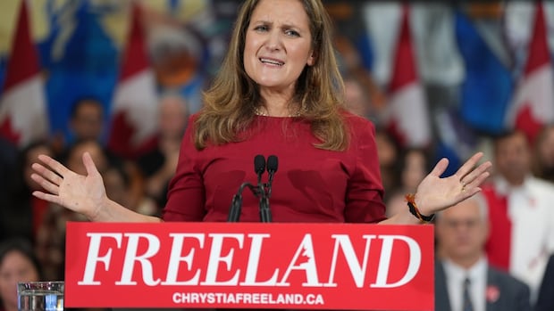 Freeland pitches herself as tested Trump negotiator, as protesters disrupt Liberal leadership launch [Video]