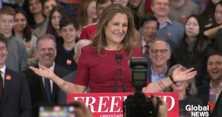 Freeland pledges dollar-for-dollar tariff retaliation in Liberal leadership launch – National [Video]