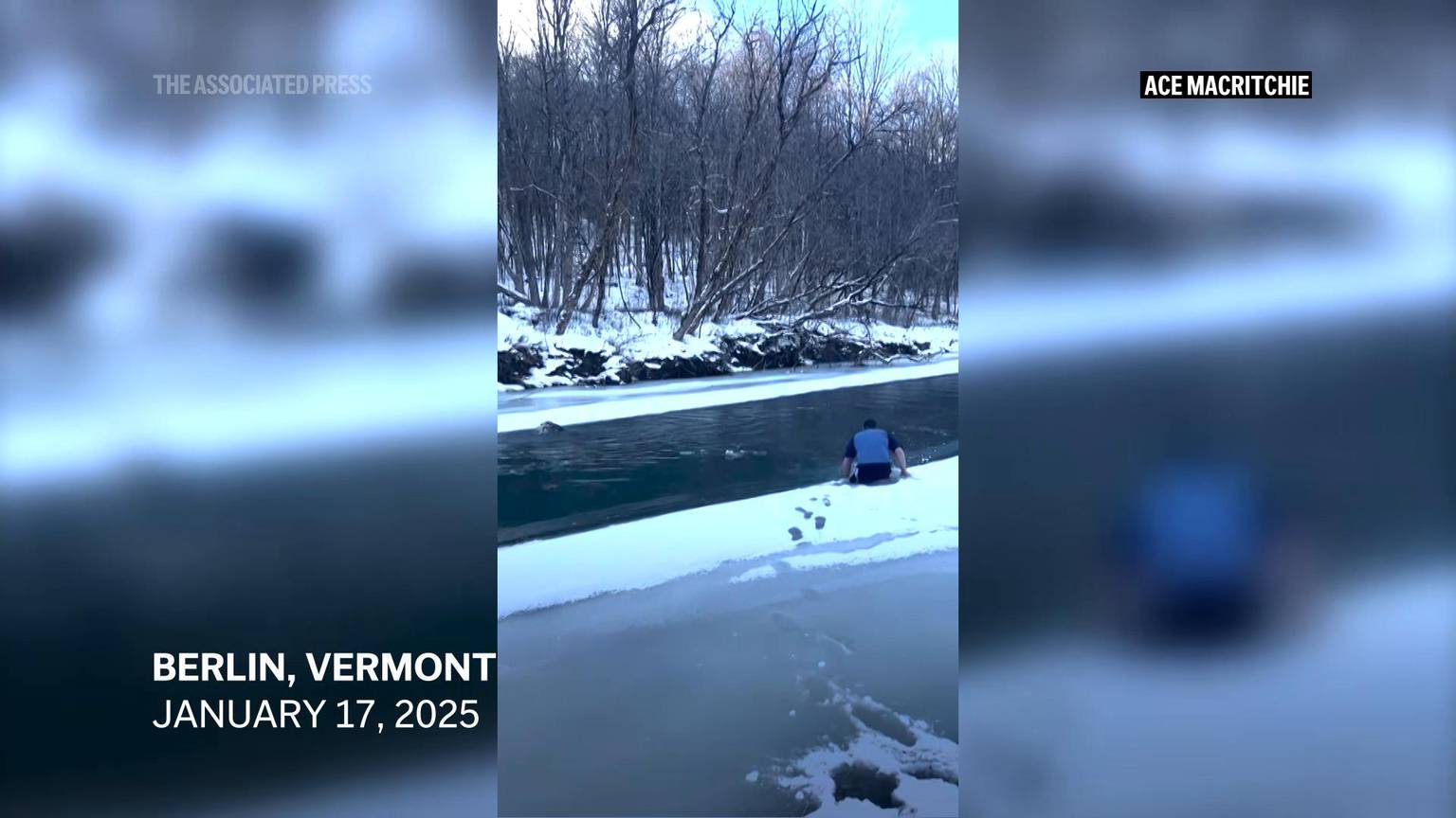 Video: Man’s dramatic rescue of dog from freezing river in Vermont caught on video [Video]