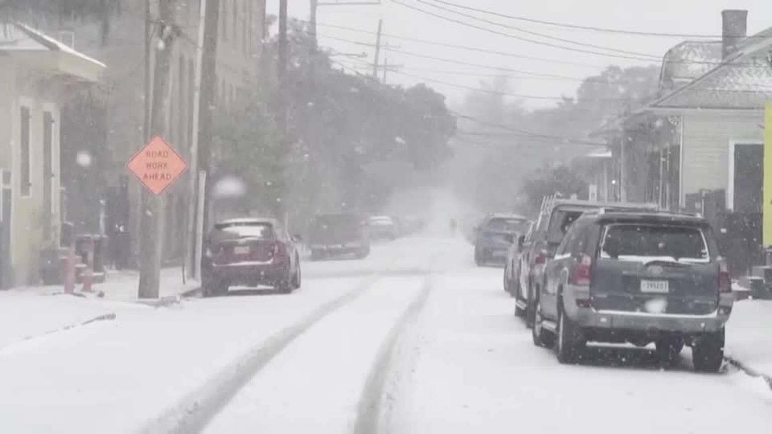 Video: Rare snowstorm hits US Gulf Coast, blankets Houston and New Orleans [Video]