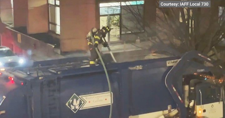 Victoria garbage truck driver delivers fire to fire department – BC [Video]