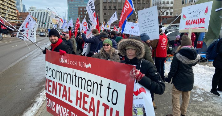 Alberta nurses rally in several cities, call for better working conditions [Video]