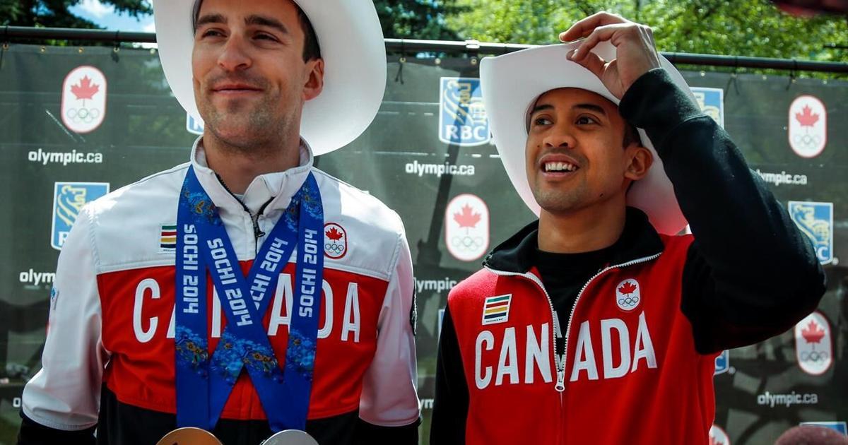 Denny Morrison gives Olympic silver speedskating medal to teammate Gilmore Junio [Video]