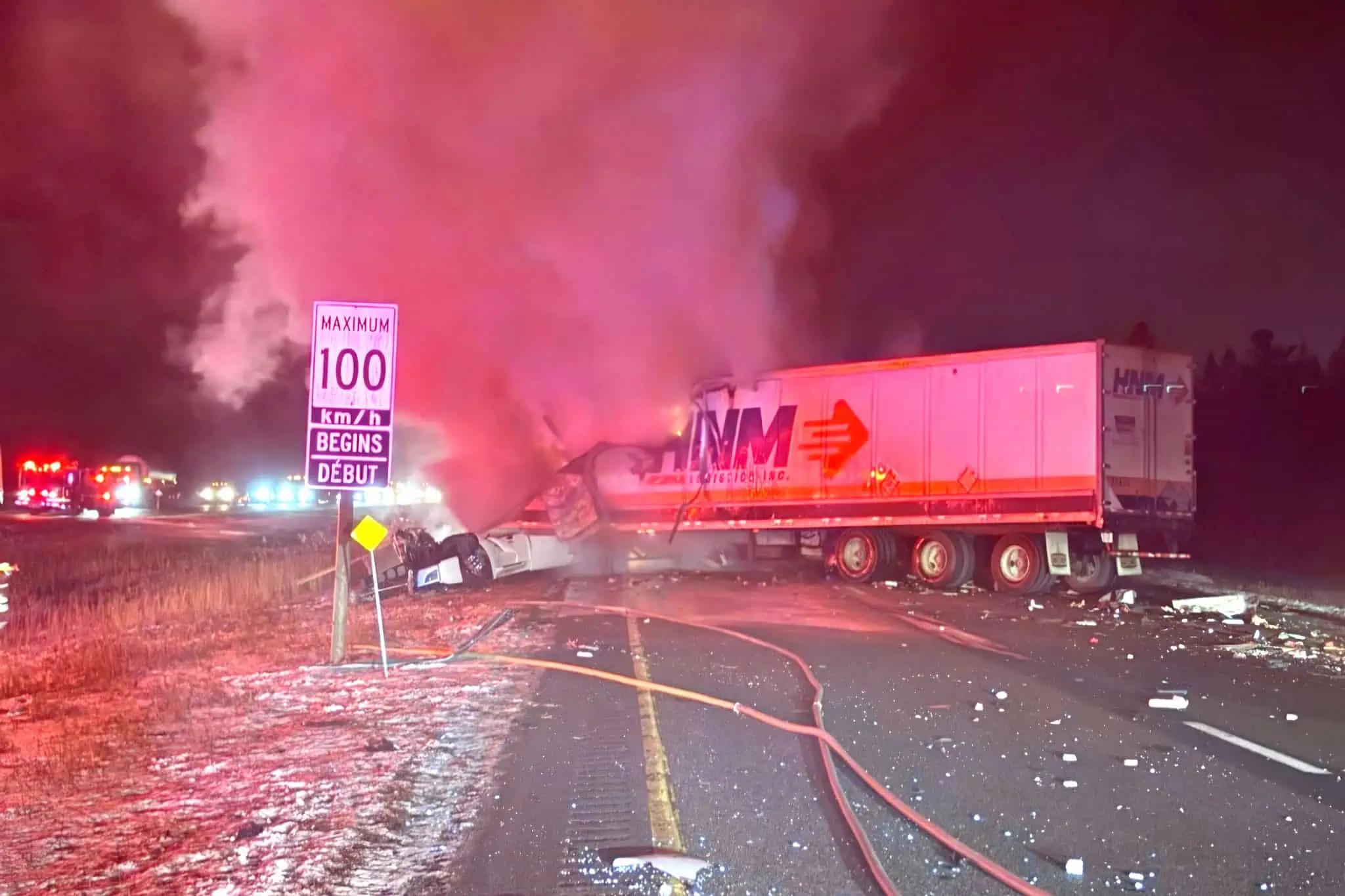 CLOSURE: Highway 401 closed after 2 transport trucks crash in Ontario [Video]