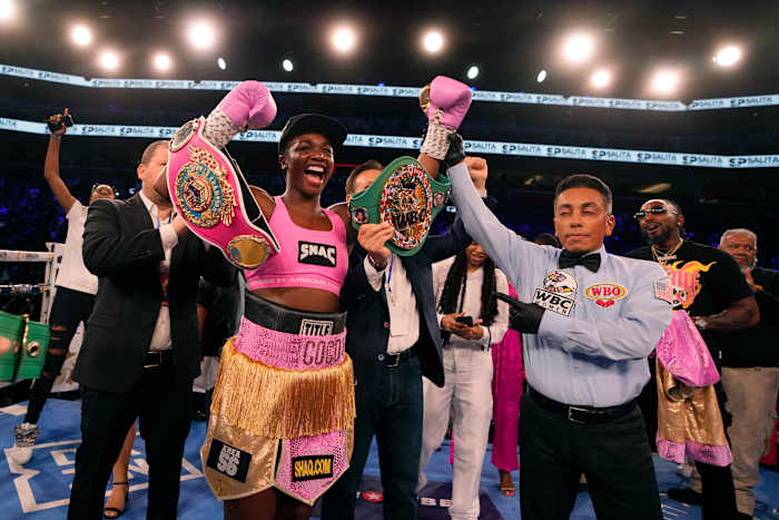 Shields outpoints Perkins to win 1st undisputed heavyweight bout in women’s boxing [Video]