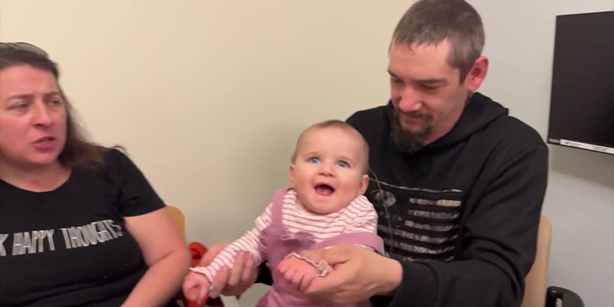 Deaf baby hears parents for first time [Video]