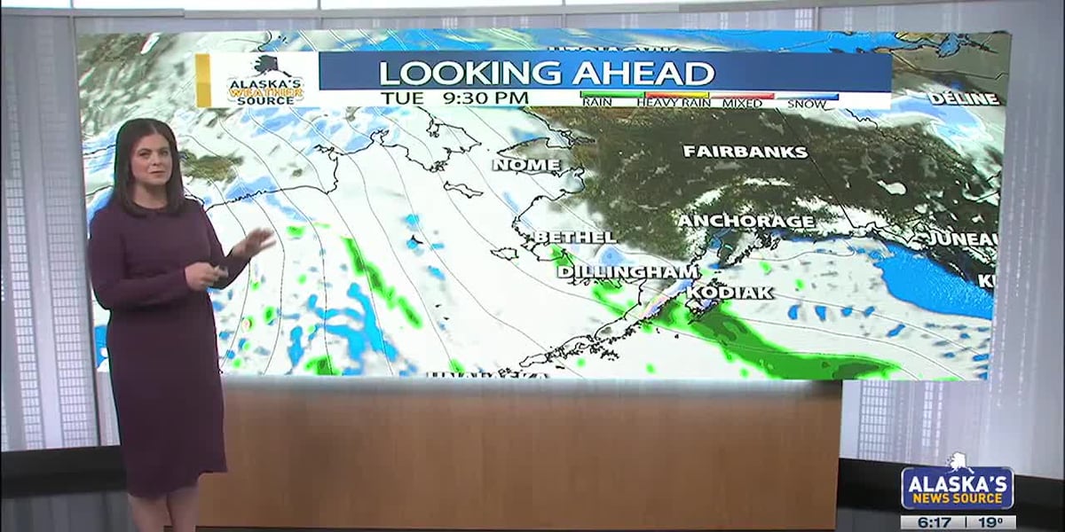 Rain, snow and wind over Aleutians, W. Alaska [Video]