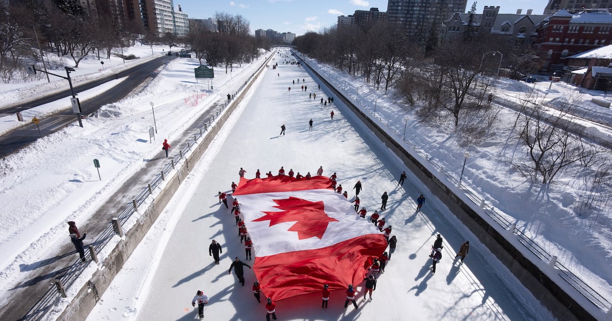 Defiant Canadians mark their flag