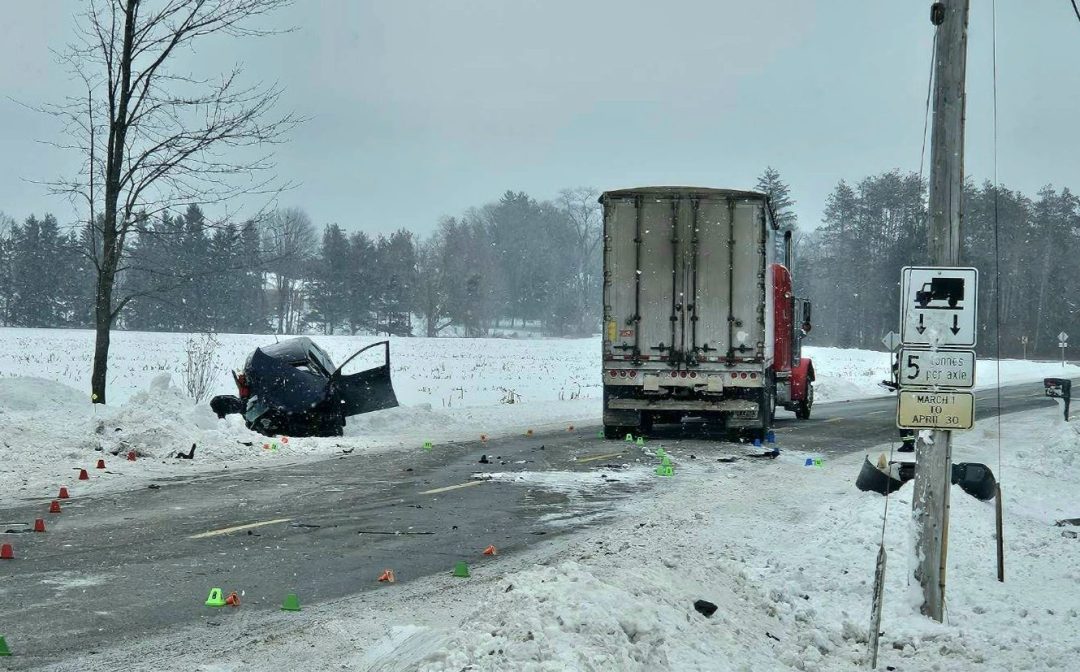 22-year-old man dead after crash with transport truck in Ontario [Video]