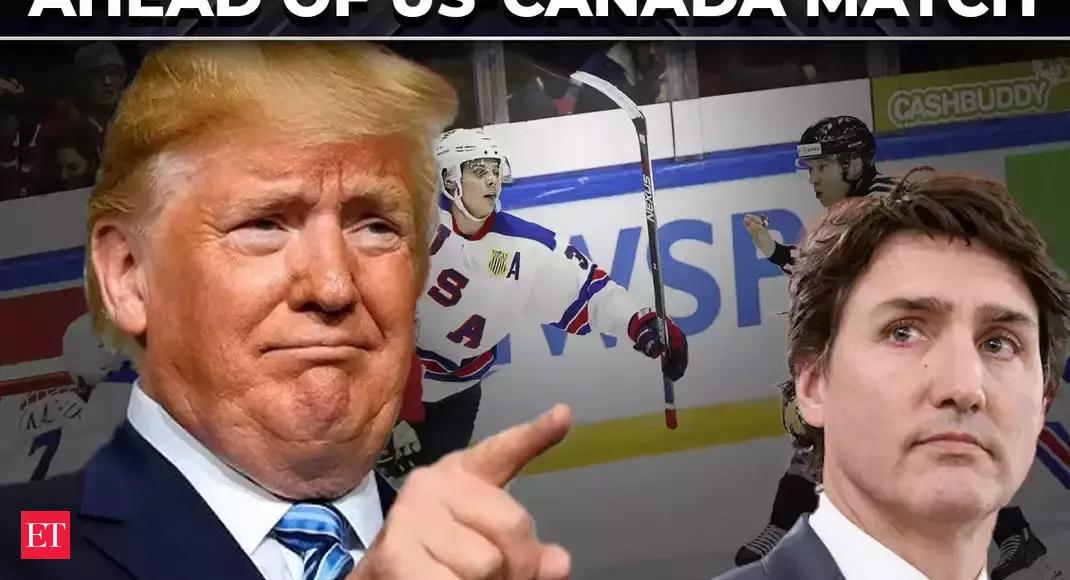 ‘Canada becoming 51st state…’, Trump taunts Trudeau ahead of US-Canada Hockey match – The Economic Times Video