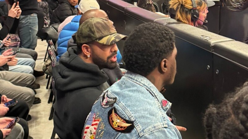 Drake Attends WWE Elimination Chamber [Video]