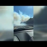 Wind-driven brush fire on New York