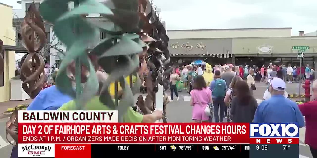 Severe weather threat prompts changes to hours for Fairhope Arts and Crafts Festival [Video]