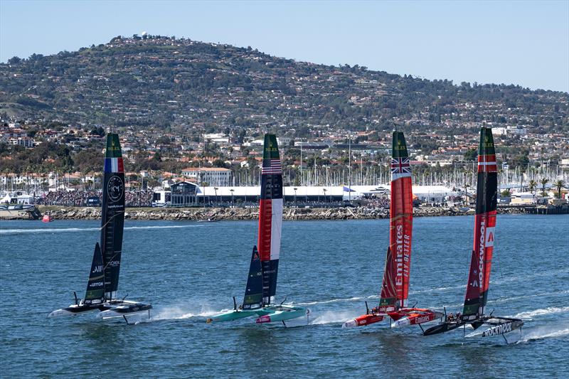 Emirates GBR in the hunt after day one of the Rolex Los Angeles Sail Grand Prix [Video]