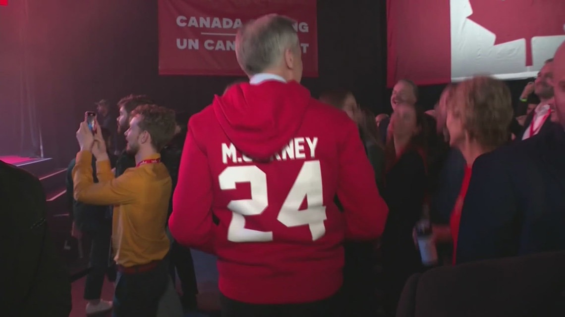 Canadian Prime Minister Mark Carney celebrates federal election win with victory dance [Video]