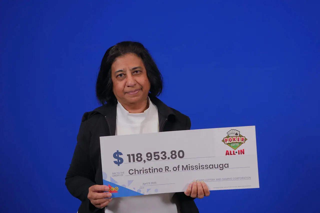 Lotto winner from Mississauga shows her poker face after big payout [Video]