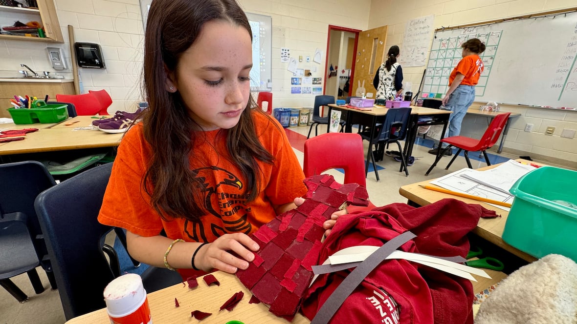 P.E.I. elementary students craft their own small dresses while learning for Red Dress Day ceremony [Video]