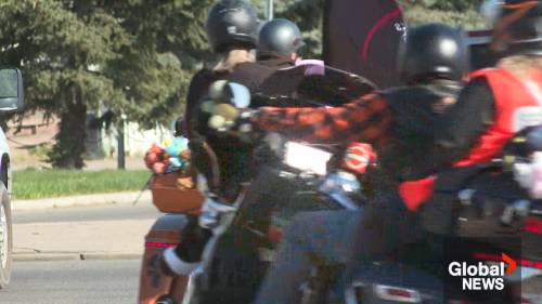 Southern Alberta Bikers awareness ride and teddy bear parade in Lethbridge [Video]