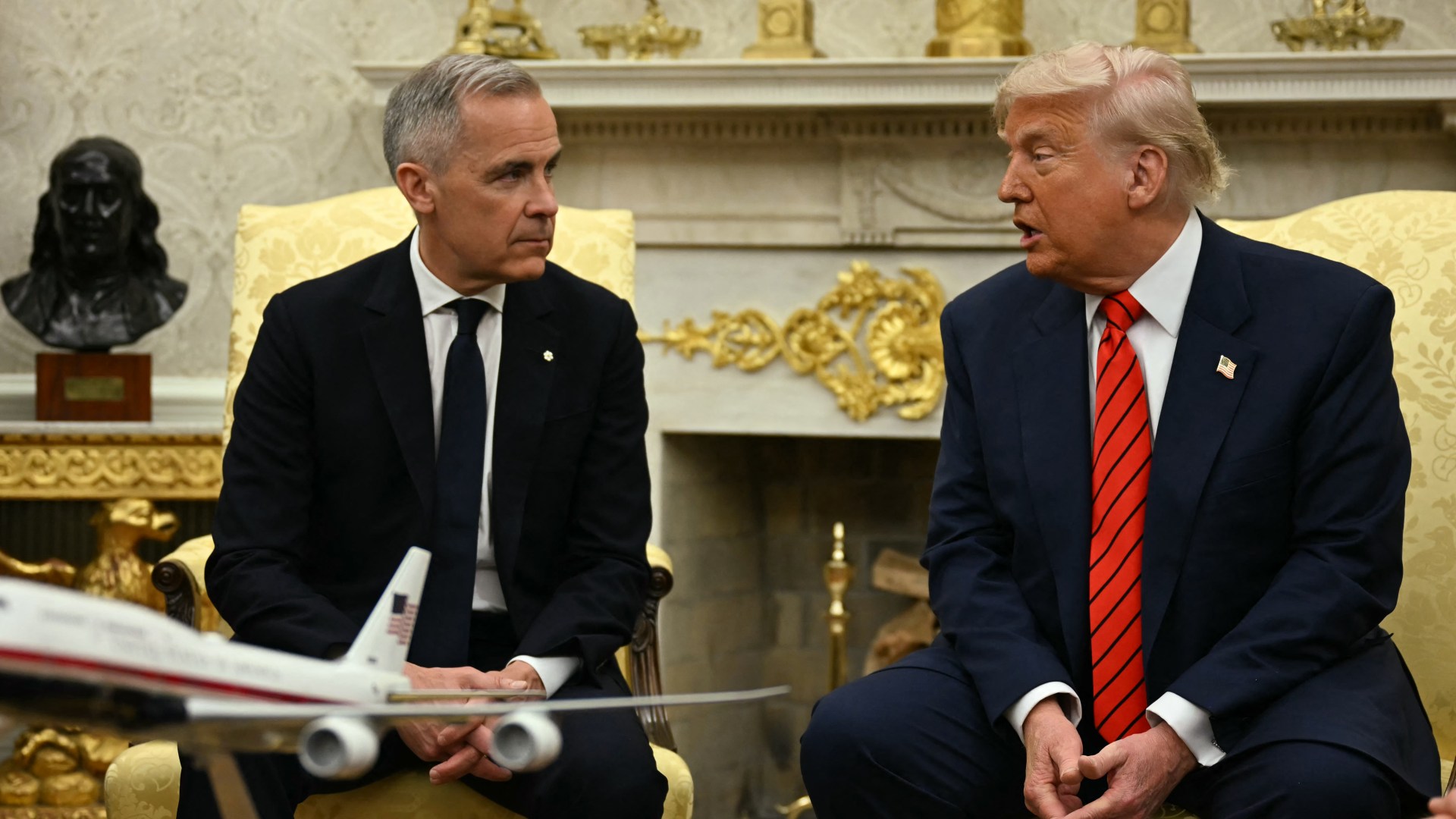 Trump says ‘never say never’ despite Carney insisting Canada is ‘not for sale’ in first meeting since ’51st state’ jibe [Video]