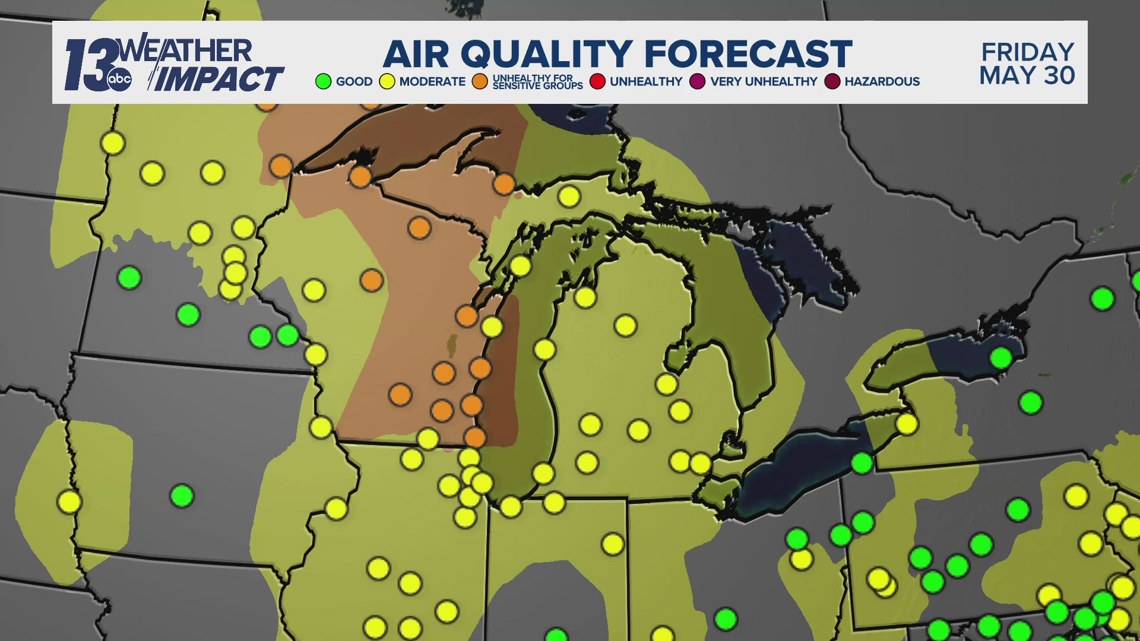 Canadian wildfire smoke may impact Midwest air quality headed into the weekend [Video]