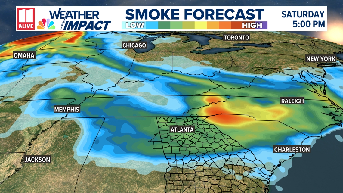 Canada wildfire smoke to push into Georgia skies over the weekend [Video]