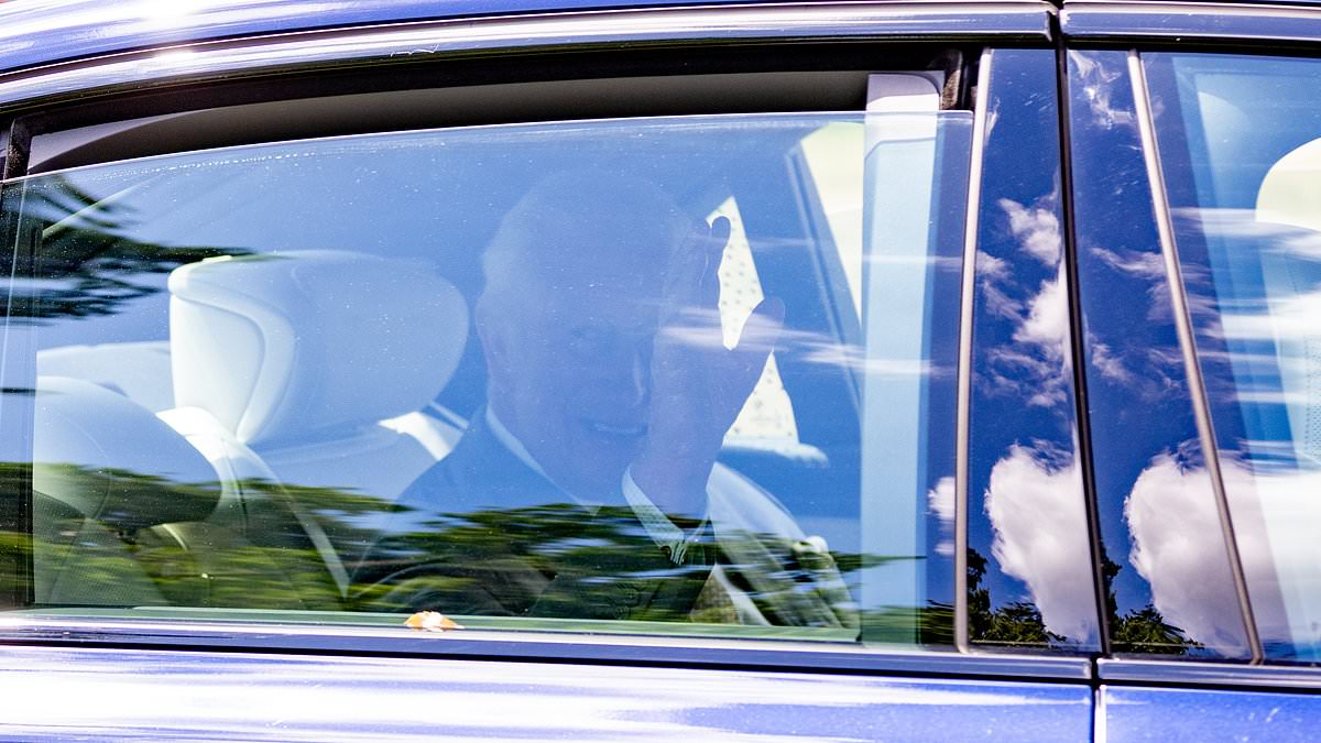 King Charles beams as he waves at royal fans on the way to church in Sandringham [Video]