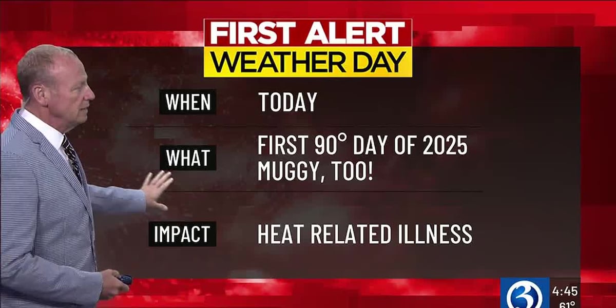 FORECAST: Today is a First Alert Weather Day for 90 degree heat [Video]