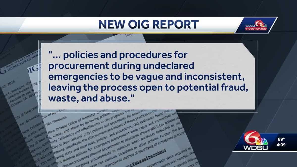 New Orleans OIG calls for review of city’s emergency spending system [Video]