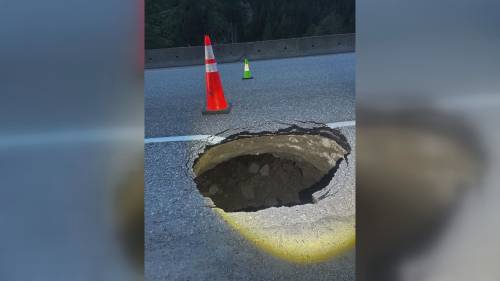 Sinkhole closes northbound lanes on Coquihalla Highway [Video]