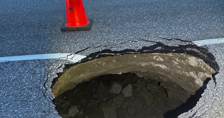 Coquihalla Highway remains closed in both directions for sinkhole repair [Video]