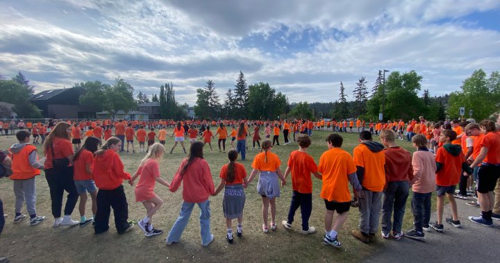 Giant human spiderweb at Calgary school hopes to strengthen community [Video]