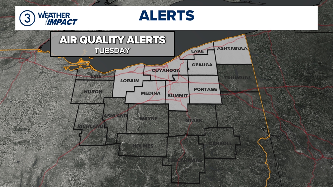Northeast Ohio will be under air quality advisory Tuesday [Video]